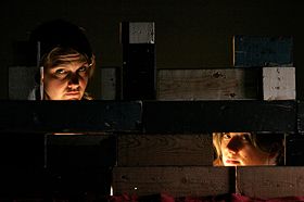 Rebecca Lingafelter and Rachel Jablin in Mourn the Living Hector. in Fringe Festival 2008